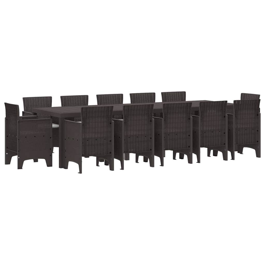 ComfortXL - Salon de Jardin Repas 12 Personnes Résine Tressée Grande Table Conviviale pour Famille Marron – ComfortXL Outdoor Living - Image 2