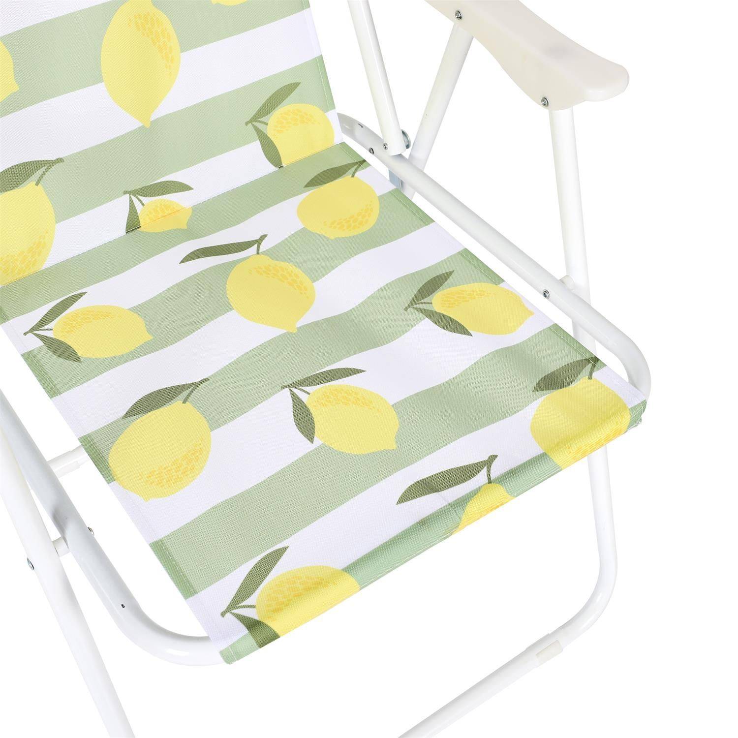 The Home Deco Factory - Lot de 2 chaises de camping pliante Citrons - Multicolore - The Home Deco Factory - Imagen 4