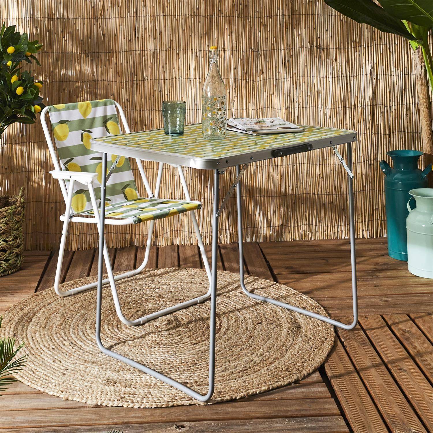 The Home Deco Factory - Lot de 2 chaises de camping pliante Citrons - Multicolore - The Home Deco Factory - Imagen 6