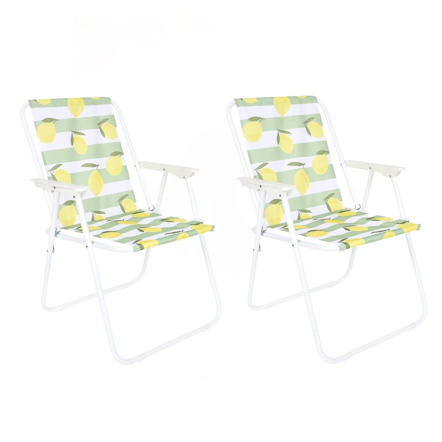 The Home Deco Factory - Lot de 2 chaises de camping pliante Citrons - Multicolore - The Home Deco Factory - Imagen 1