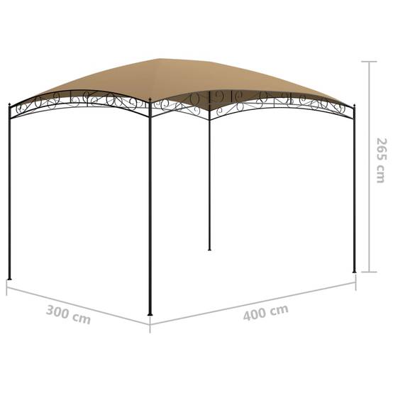 Pergola Jardin - Tonnelle de jardin - Belvédère 3x4x2,65 m Taupe 180 g/m² MI38 - Image 5