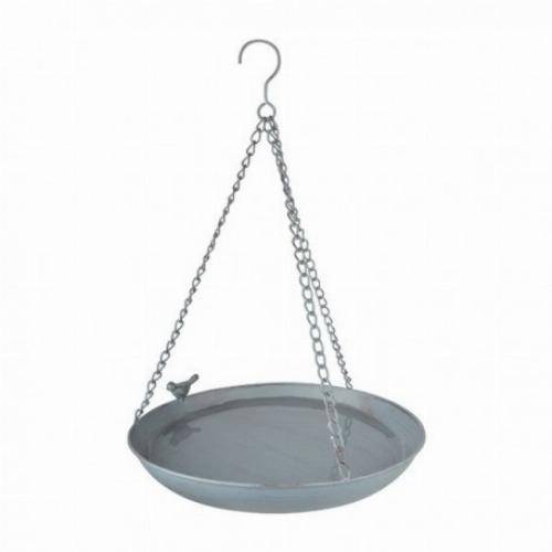 Esschert Design - Mangeoire ou bain d'oiseau à suspendre en métal gris - Image 1