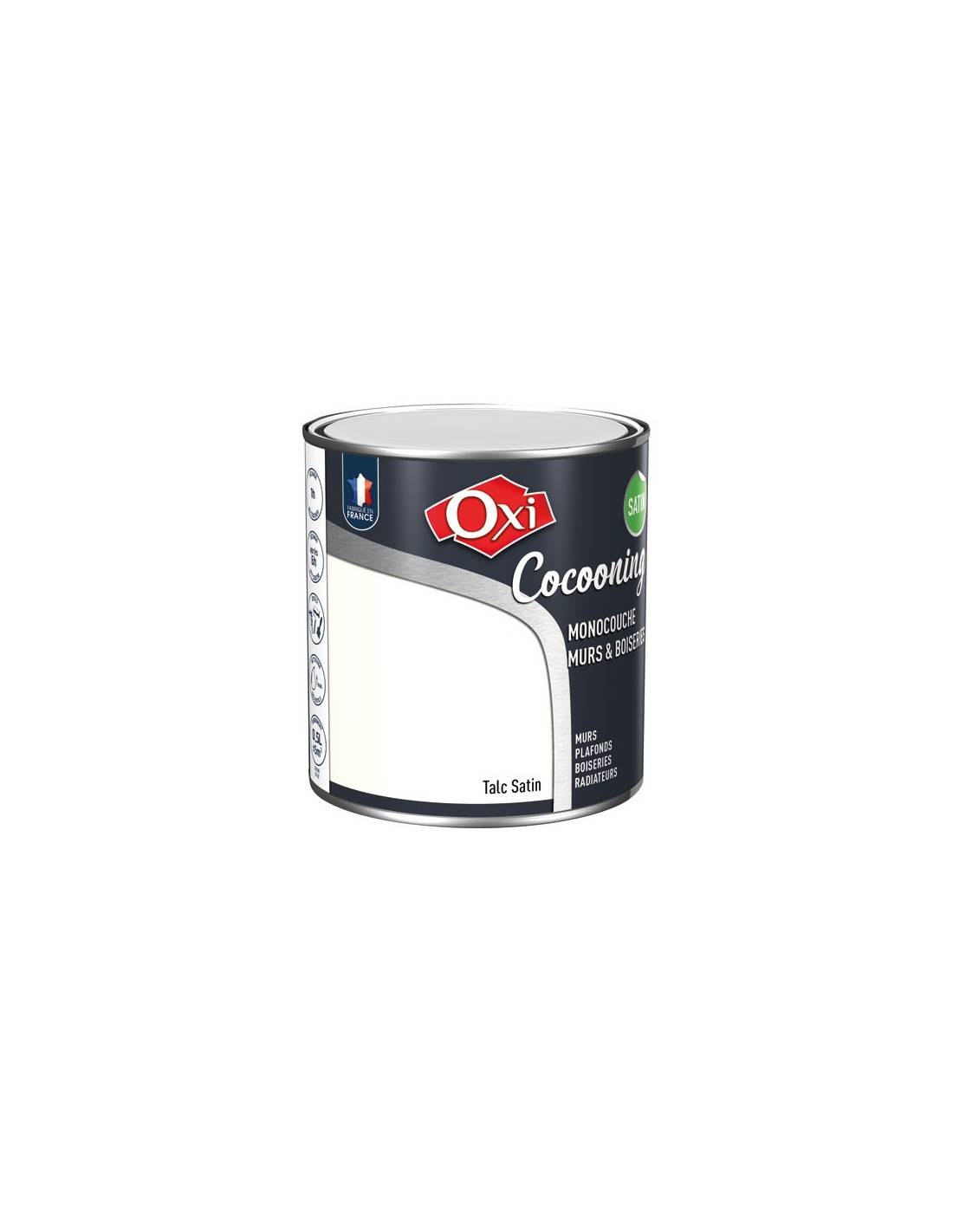 Oxi - Peinture Bois Satin Talc Oxi Finition Satinée, Murs Bois Intérieurs - Oxi