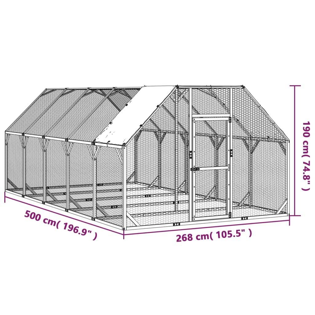 Vidaxl - Poulailler 268x500x190 cm Bois de pin massif imprégné vidaXL 3102991 - Imagen 3