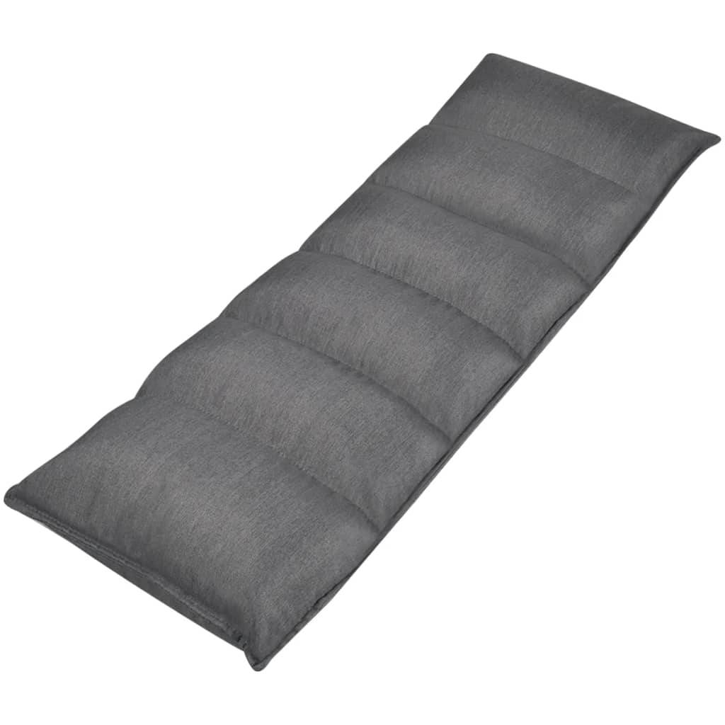 Chaise longue | Transat | Bain de soleil pliable de sol Gris Tissu - Image 1