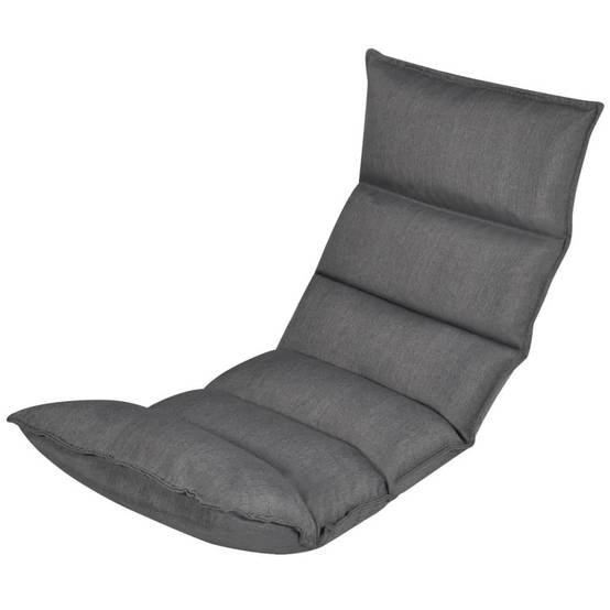 Chaise longue | Transat | Bain de soleil pliable de sol Gris Tissu - Image 2
