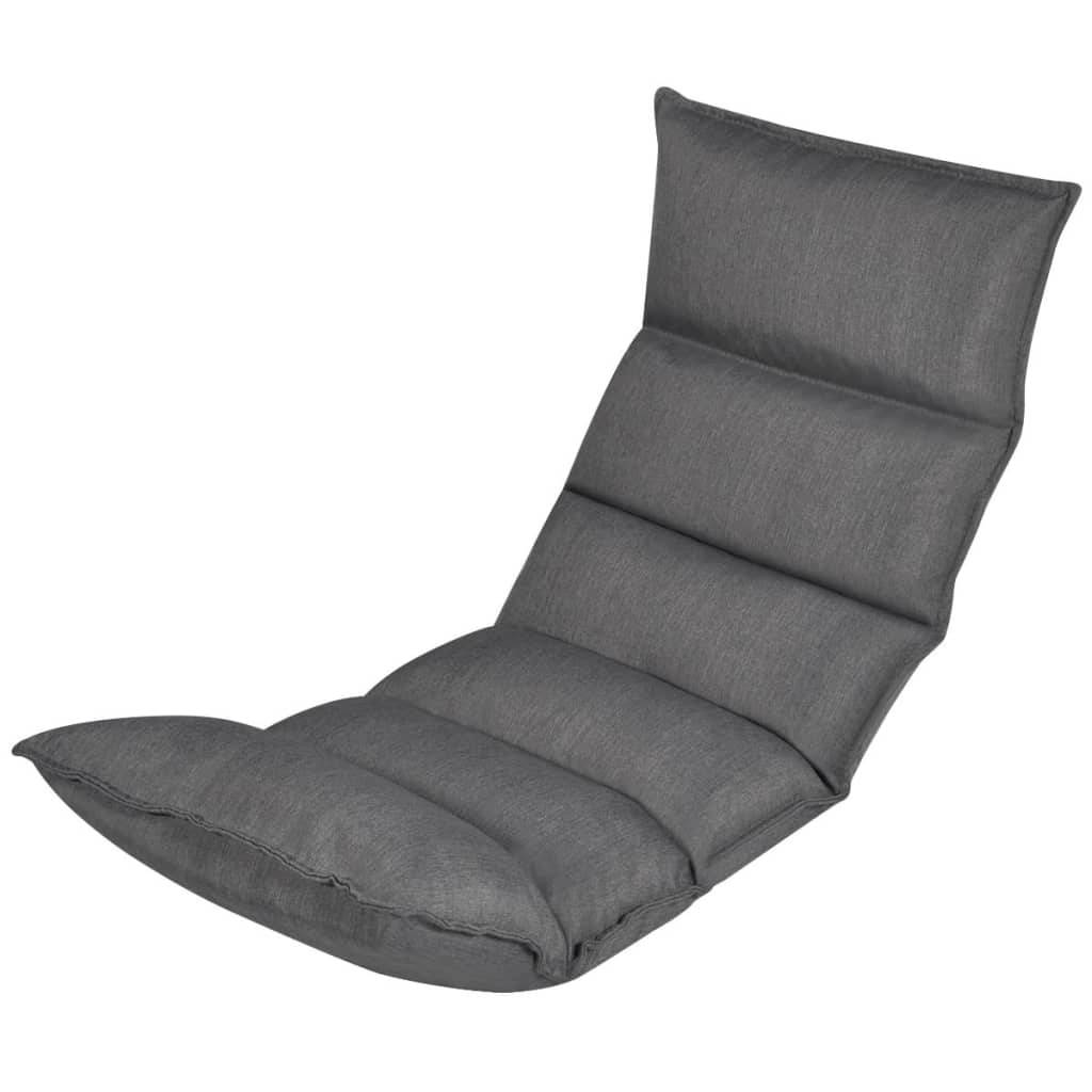 Chaise longue | Transat | Bain de soleil pliable de sol Gris Tissu - Image 2