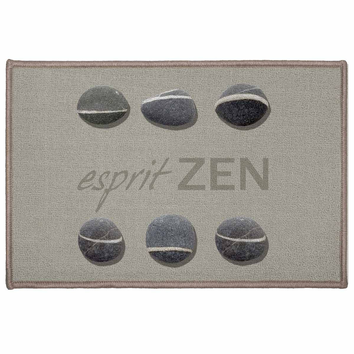 Tapis Déco Imprimé "Esprit Zen" 40x60cm Gris