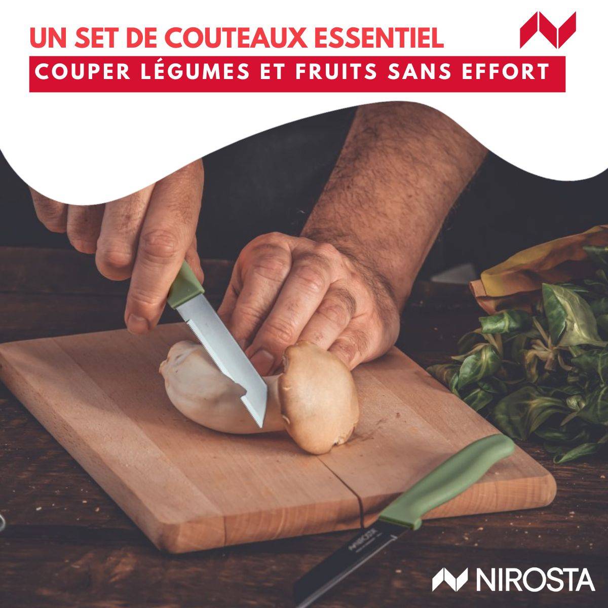 Set de 2 couteaux à légumes 19 cm Nirosta Elemental - Image 4