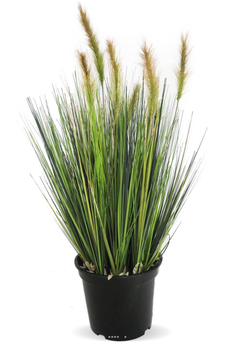 Artificielles - Graminée artificielle Fleurs vertes H 60 cm 791 tiges en pot - dimhaut: H 60 cm - couleur: Caramel - Imagen 1