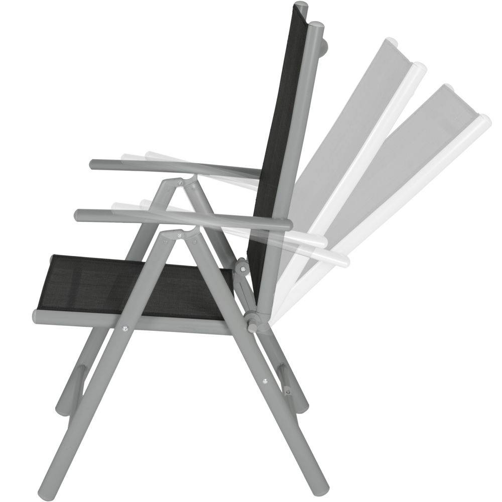 Helloshop26 - Lot de 2 chaises de jardin pliantes noir/gris - Imagen 3