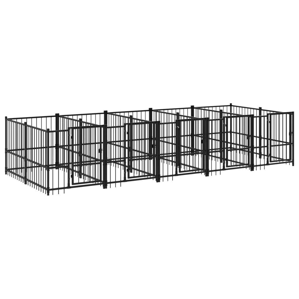 Vidaxl - Chenil d'extérieur pour chiens Acier 9,38 m² vidaXL 3124582 - Imagen 2