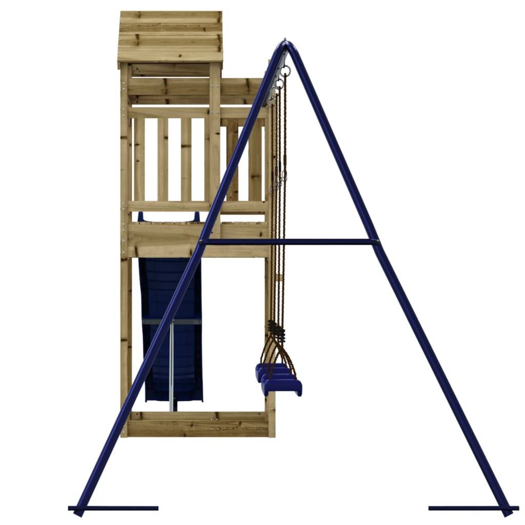 Helloshop26 - Aire de jeux d'extérieur balançoires toboggan portiques robuste jeux jardin 492 x 185 x 238 cm bois de pin imprégné - Imagen 4