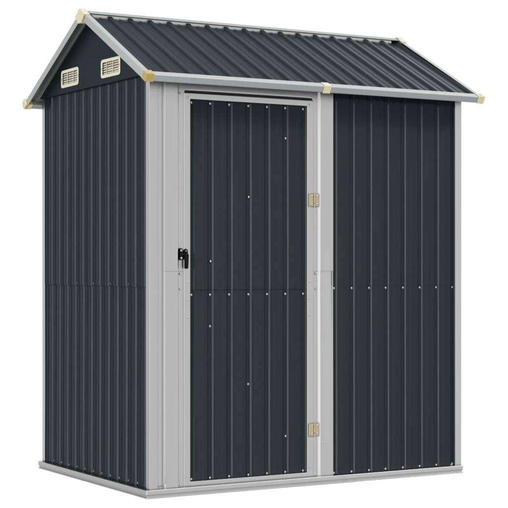 Helloshop26 - Abri de jardin cabane cabanon maison de stockage remise extérieur hangar outils robuste 192 x 152,5 x 237 cm acier galvanisé anthracite - Imagen 1