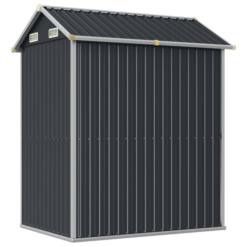 Helloshop26 - Abri de jardin cabane cabanon maison de stockage remise extérieur hangar outils robuste 192 x 152,5 x 237 cm acier galvanisé anthracite - Imagen 5