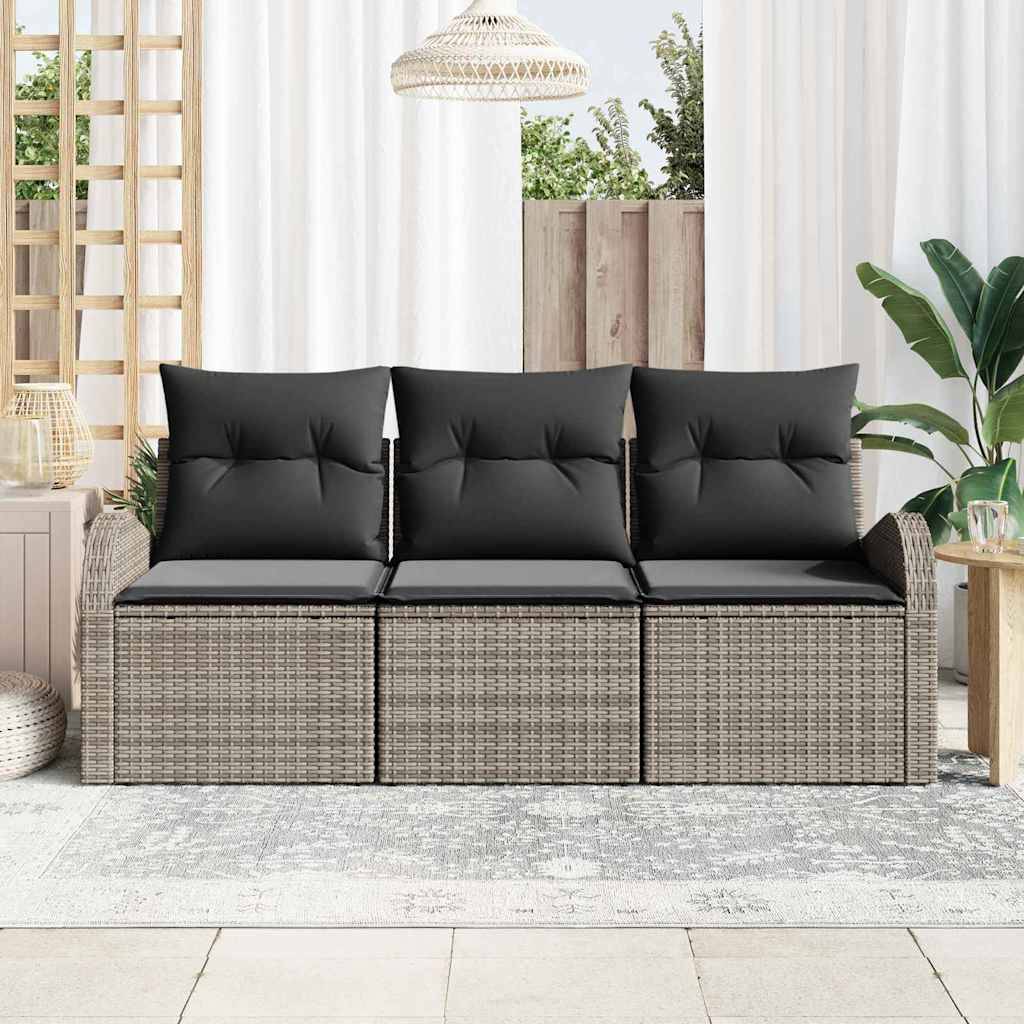 ComfortXL - Petit Salon de jardin 3 places en Polyrotin Design Contemporain pour Balcon et Patio Gris – ComfortXL Outdoor Living - Image 3