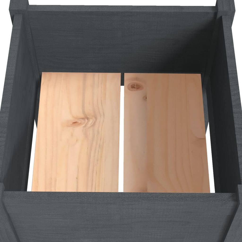 Vidaxl - Jardinières d'extérieur 2pcs Gris 40x40x70cm Bois de pin massif vidaXL 810794 - Image 4