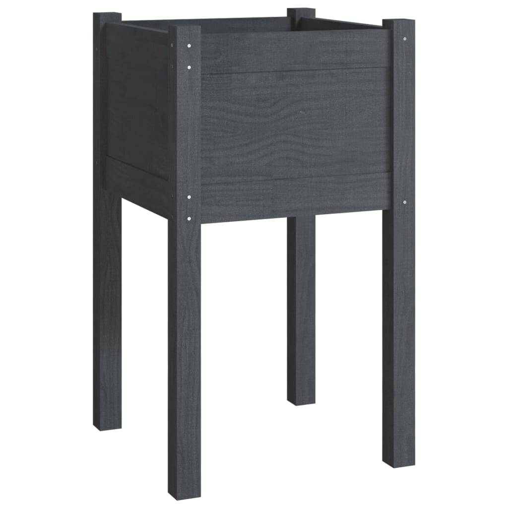 Vidaxl - Jardinières d'extérieur 2pcs Gris 40x40x70cm Bois de pin massif vidaXL 810794 - Image 5