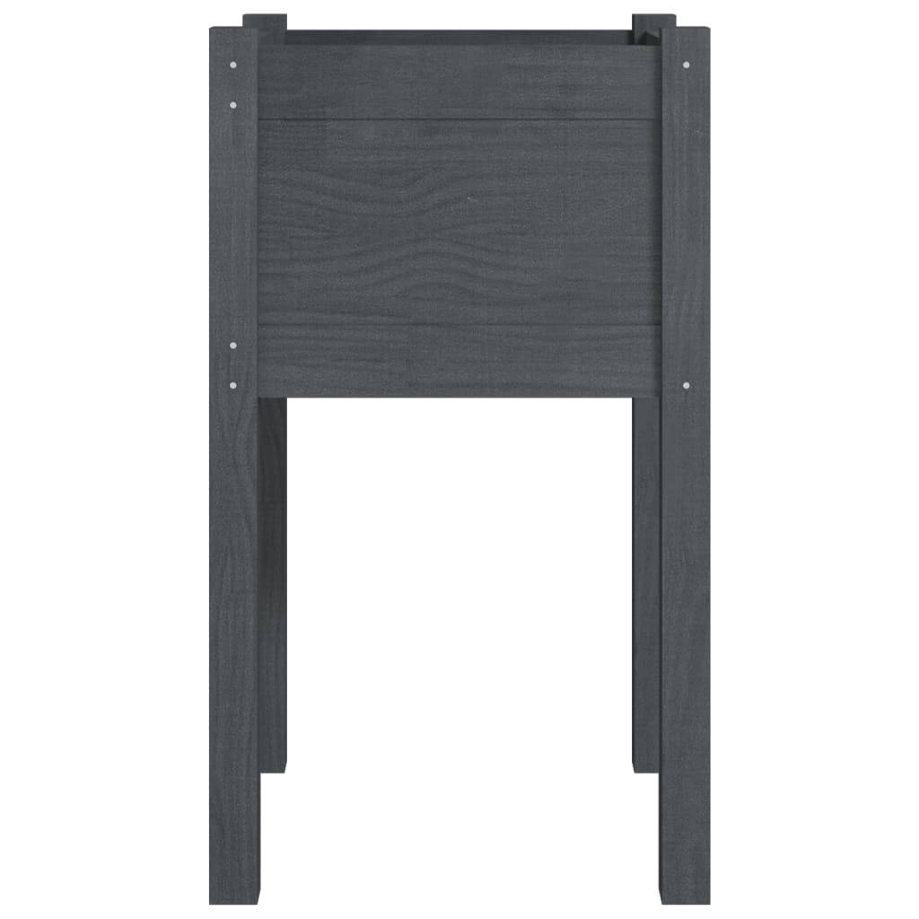 Vidaxl - Jardinières d'extérieur 2pcs Gris 40x40x70cm Bois de pin massif vidaXL 810794 - Image 6