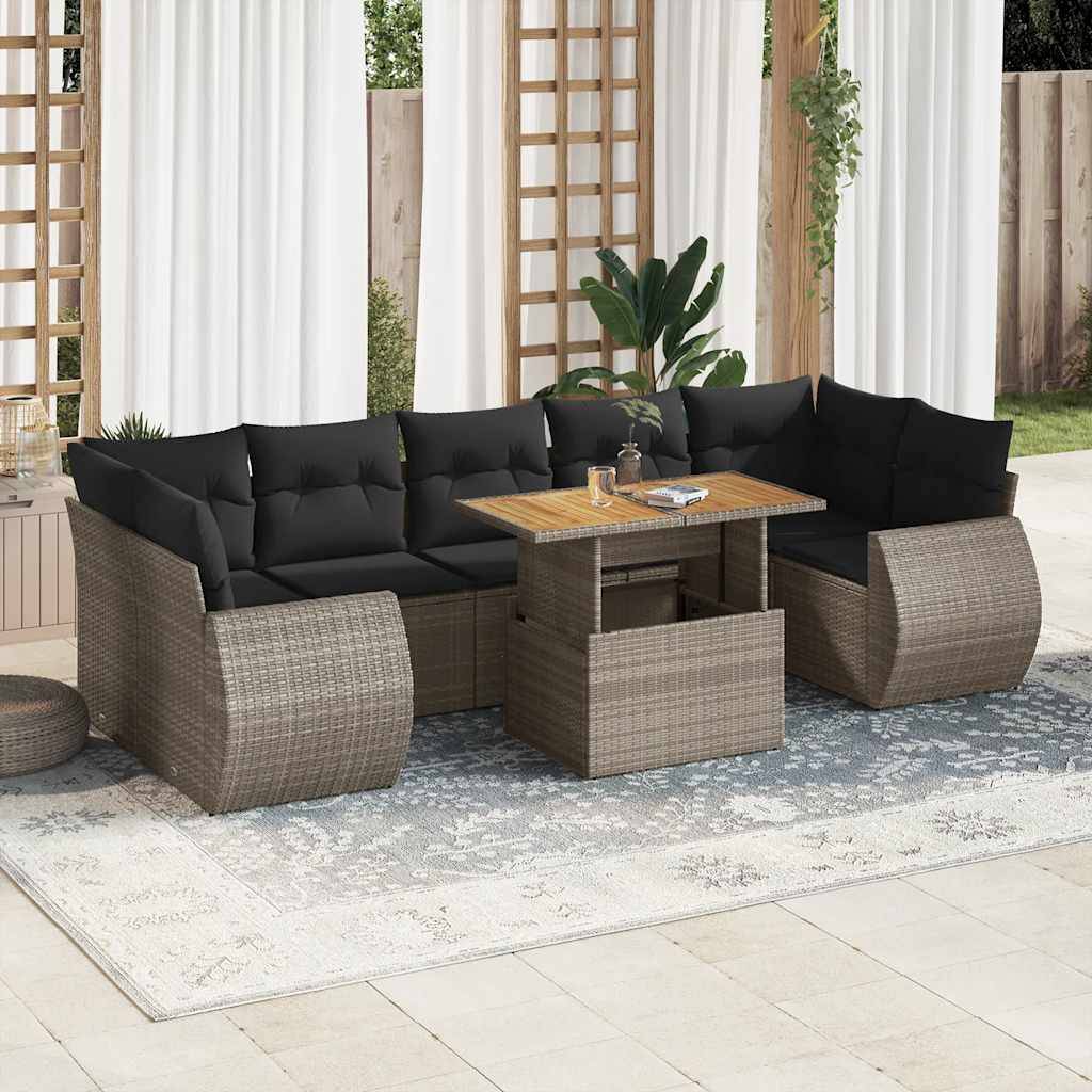 ComfortXL - Salon de jardin 8 places résine tressée avec rangement et coussins pour extérieur Gris – ComfortXL Outdoor Living