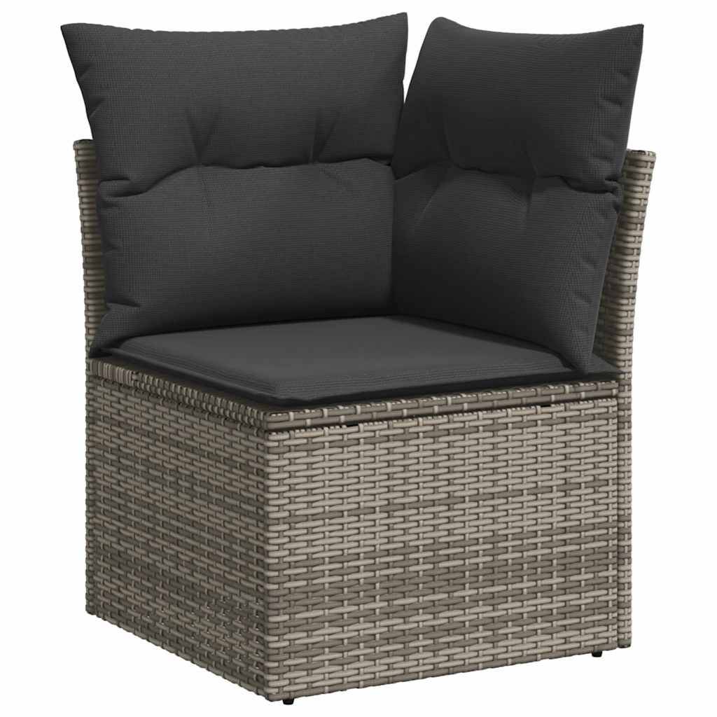Salon de jardin 8 places résine tressée avec rangement et coussins pour extérieur Gris – ComfortXL Outdoor Living - Image 6