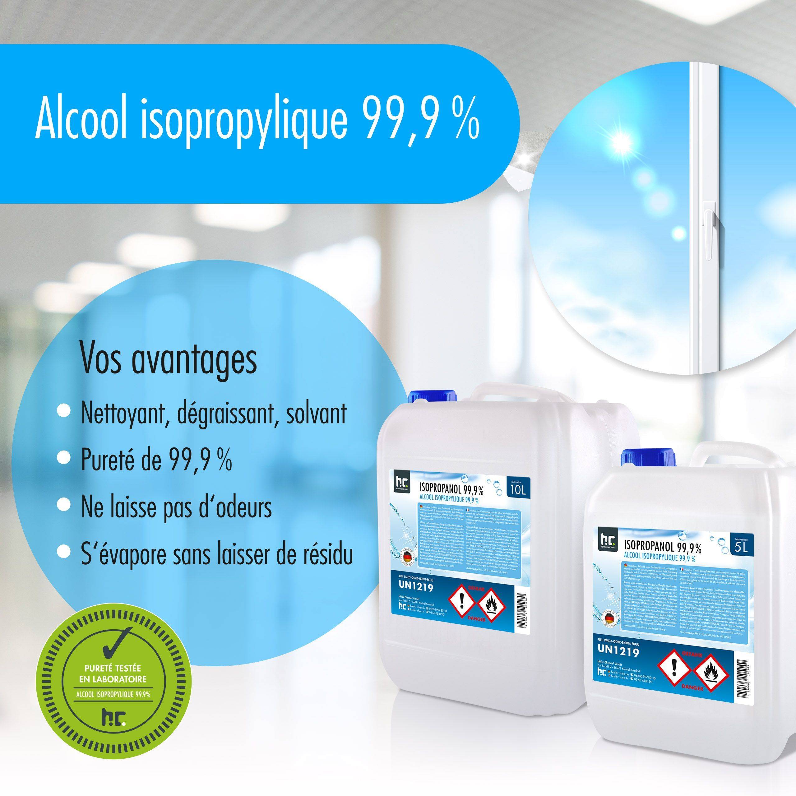 Alcool isopropylique 99,9% Höfer Chemie® en bouteille de 1 L x 540 - Image 7