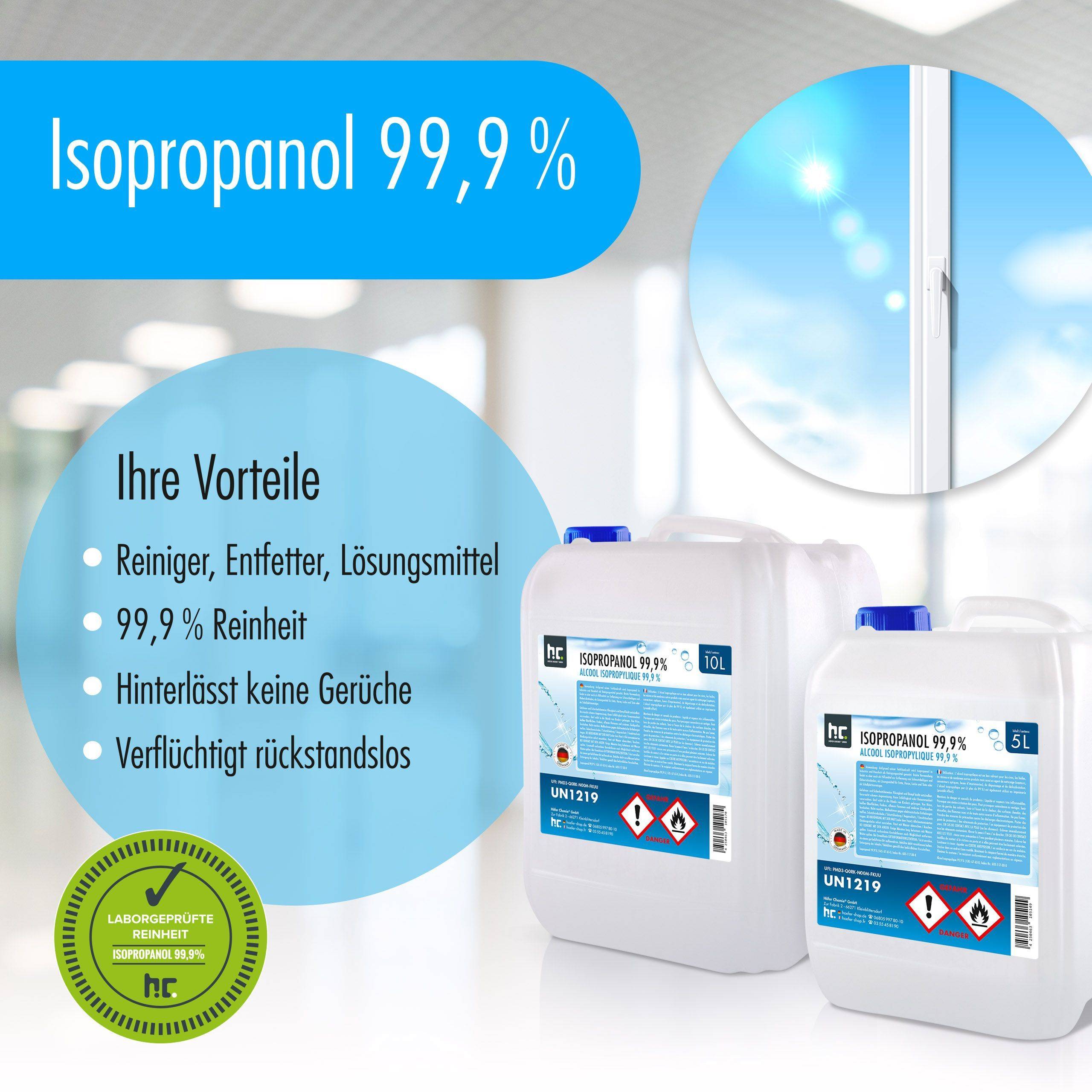 Alcool isopropylique 99,9% Höfer Chemie® en bouteille de 1 L x 540 - Image 3