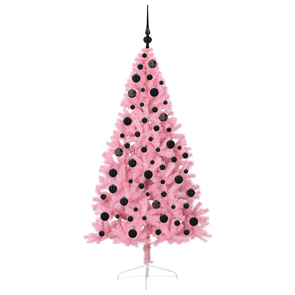 Vidaxl - Sapin de Noël artificiel pré-éclairé Rose 180 cm PVC vidaXL 3397077 - Image 5
