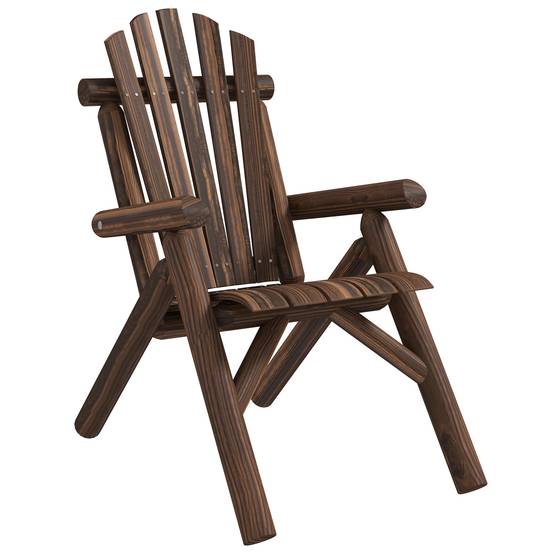 ComfortXL - Fauteuil Adirondack bois de sapin 83 x 68 x 101 cm finition brûlée extérieur dossier haut ergonomique - Image 10