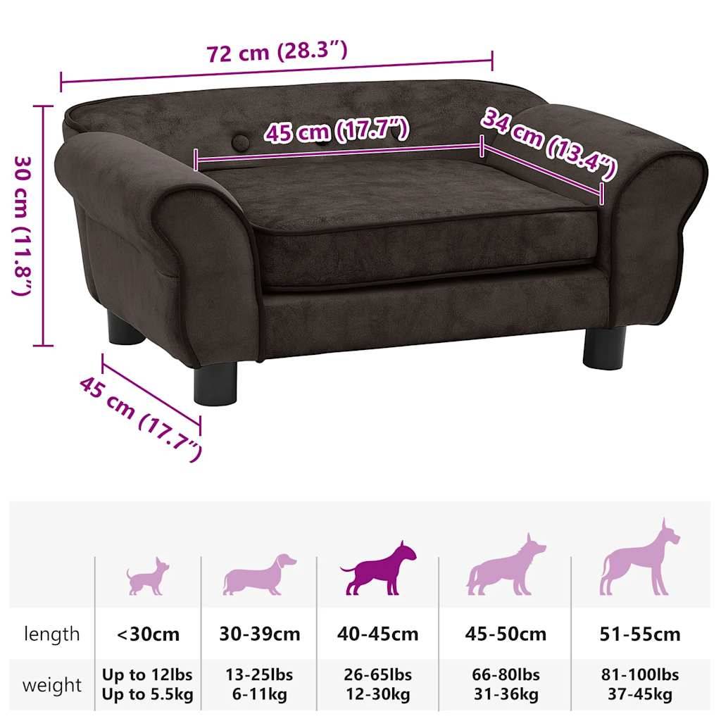 Vidaxl - Canapé pour chien Marron 72x45x30 cm Peluche vidaXL 170952 - Imagen 5