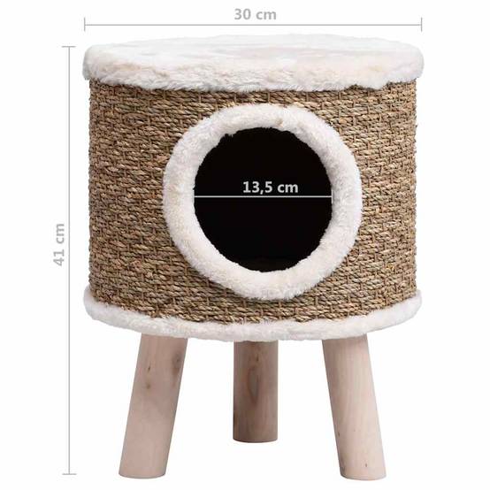 Vidaxl - Maison pour chat avec pieds en bois 41 cm Herbiers marins vidaXL 170970 - Image 9