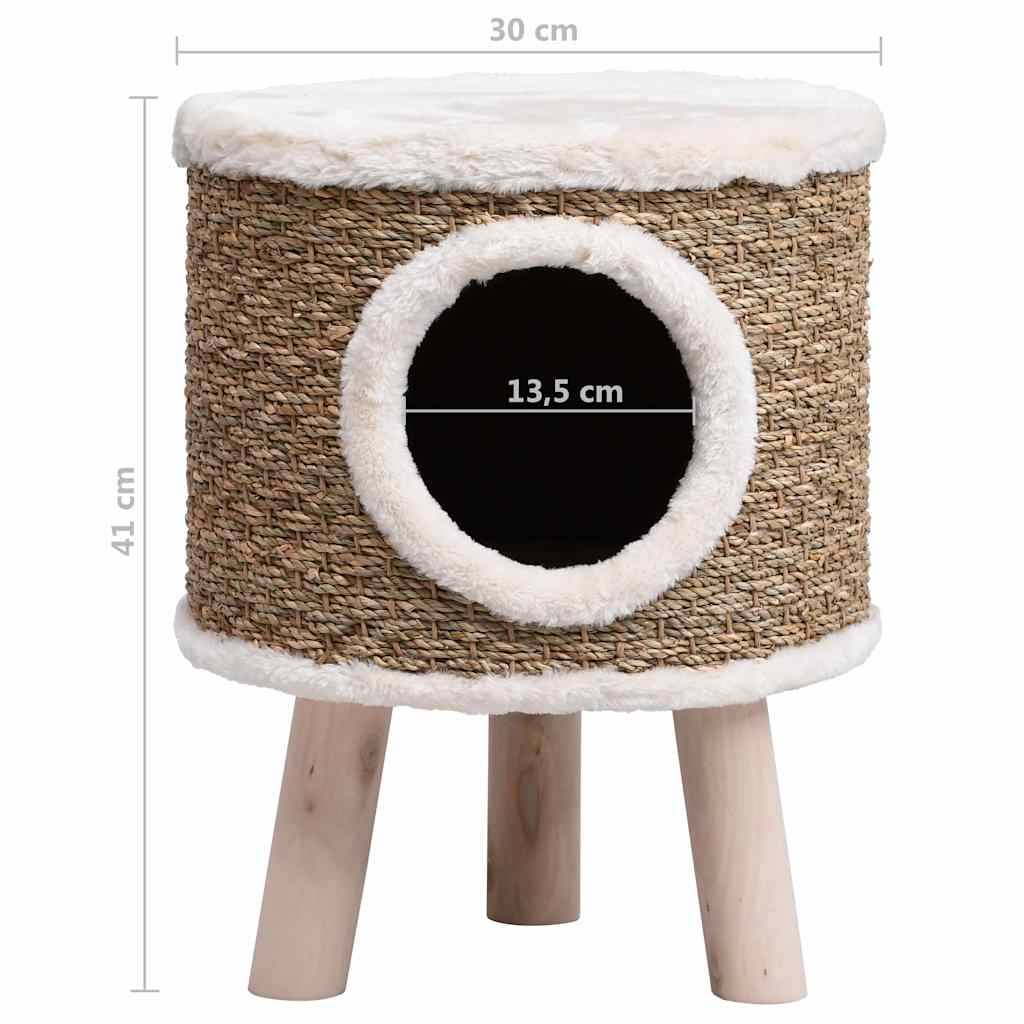 Vidaxl - Maison pour chat avec pieds en bois 41 cm Herbiers marins vidaXL 170970 - Imagen 9