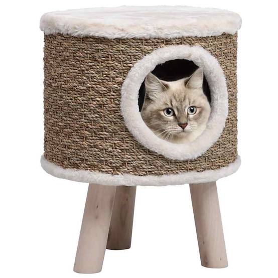 Vidaxl - Maison pour chat avec pieds en bois 41 cm Herbiers marins vidaXL 170970 - Image 1