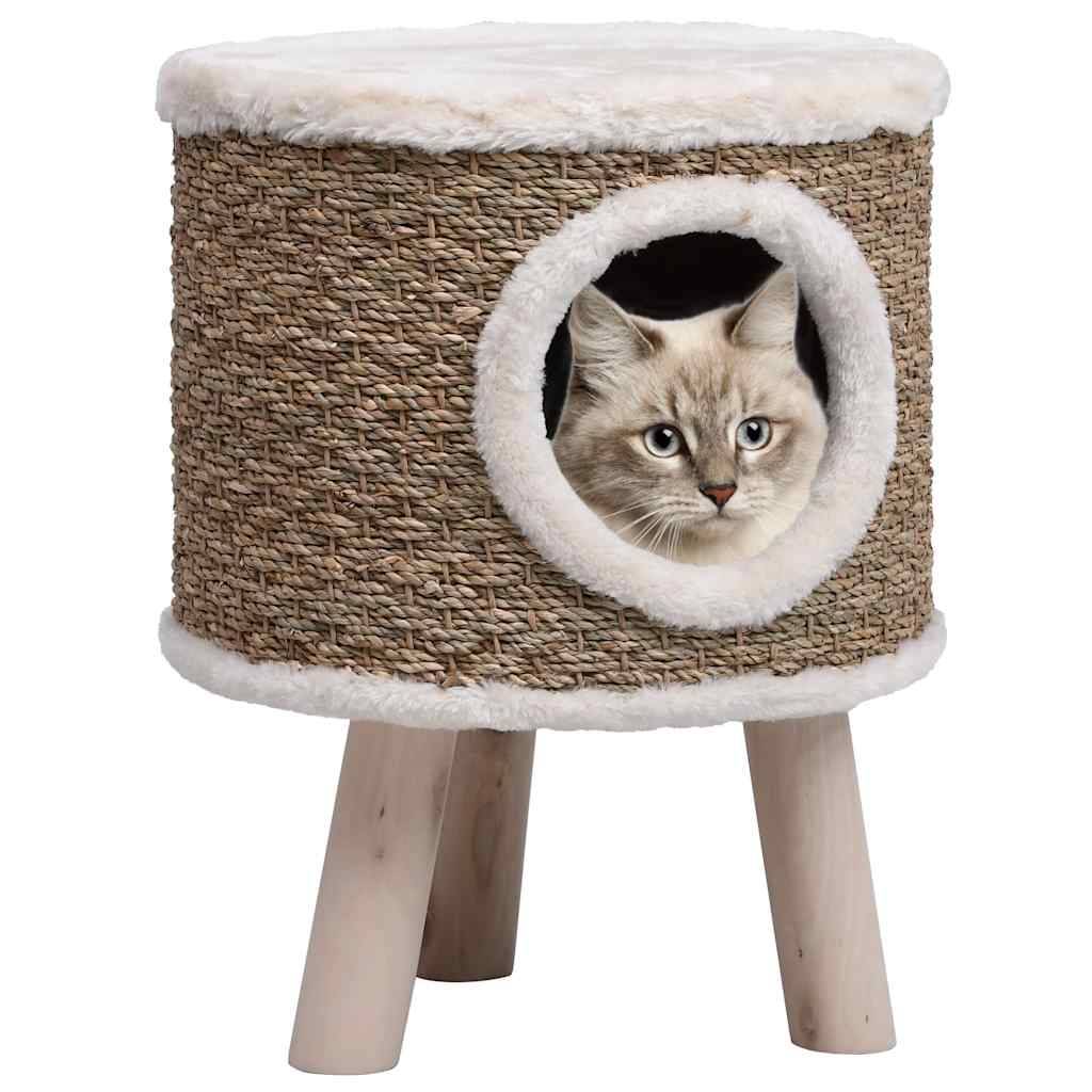 Vidaxl - Maison pour chat avec pieds en bois 41 cm Herbiers marins vidaXL 170970 - Imagen 1