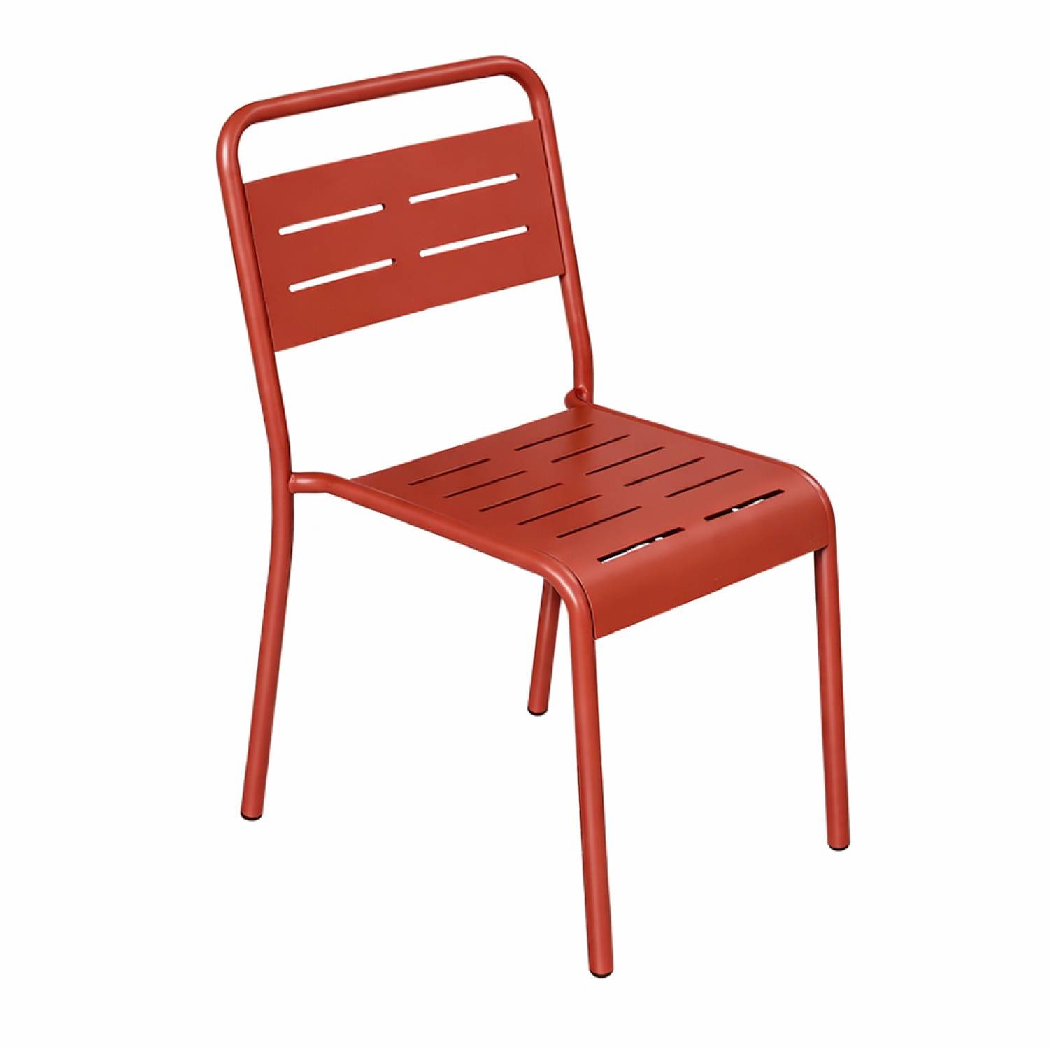 Ensemble de 4 chaises de jardin empilables terracotta BERGAME - Image 1