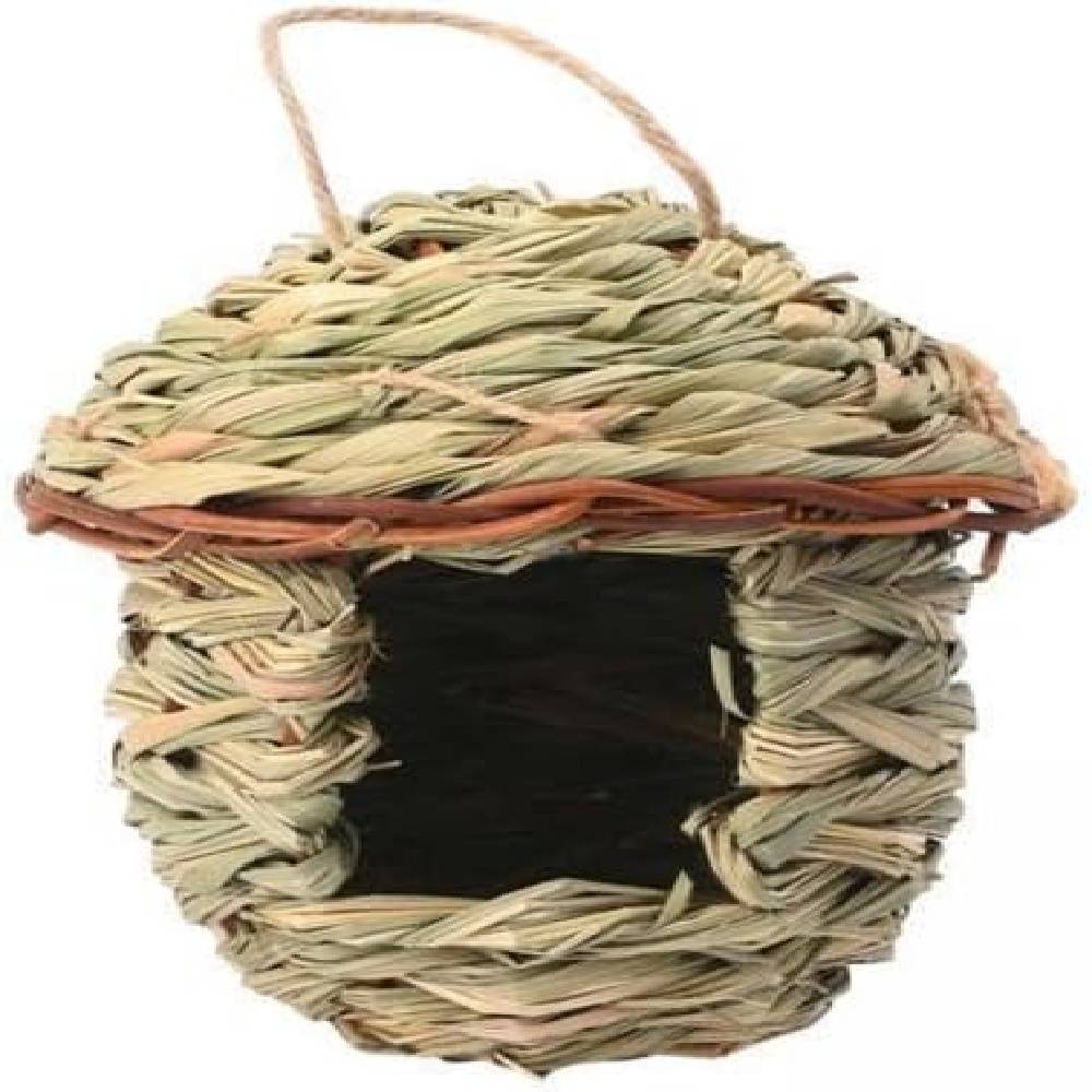 Nichoir en Herbe Tressé à la Main pour Oiseaux - Abri Naturel pour Moineaux et Pinsons (15x15x16 cm)DtopbuyAge - Image 1