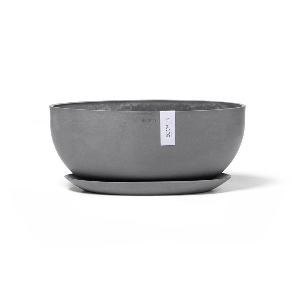 Ecopots - Soucoupe Sofia Big Gris - 35,2 x 18,6 x H. 3 cm ECOPOTS