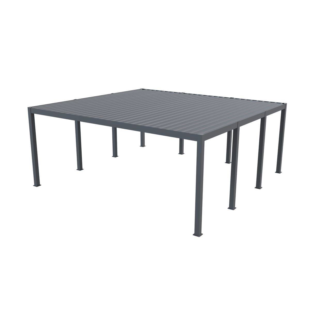 Direct Abris - Carport aluminium CARLTON 570 x 550 cm - 2 Voitures - 31,35m2 - Gris anthracite - Image 7