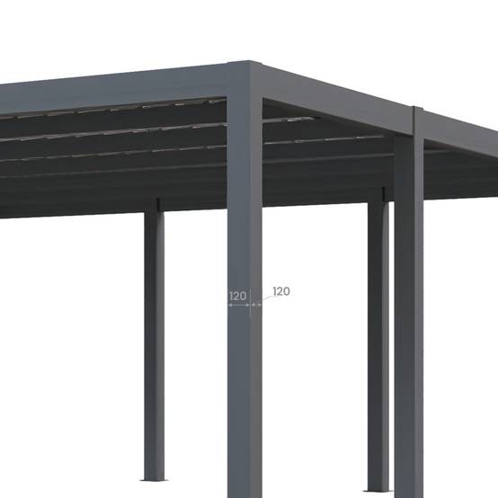 Direct Abris - Carport aluminium CARLTON 570 x 550 cm - 2 Voitures - 31,35m2 - Gris anthracite - Image 9