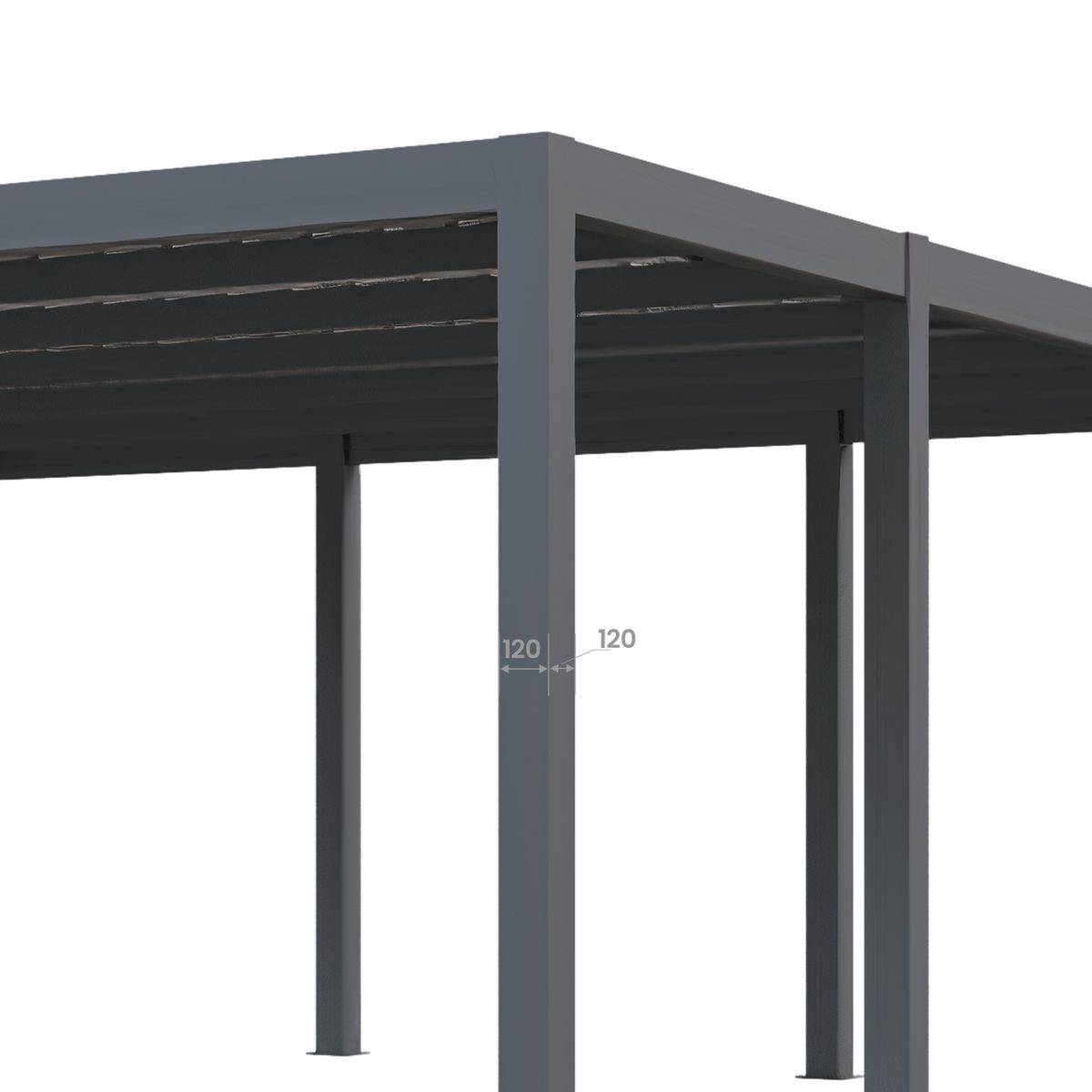 Direct Abris - Carport aluminium CARLTON 570 x 550 cm - 2 Voitures - 31,35m2 - Gris anthracite - Image 9