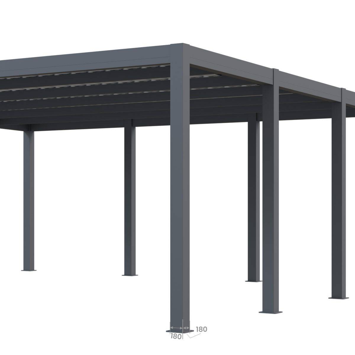 Direct Abris - Carport aluminium CARLTON 570 x 550 cm - 2 Voitures - 31,35m2 - Gris anthracite - Image 10
