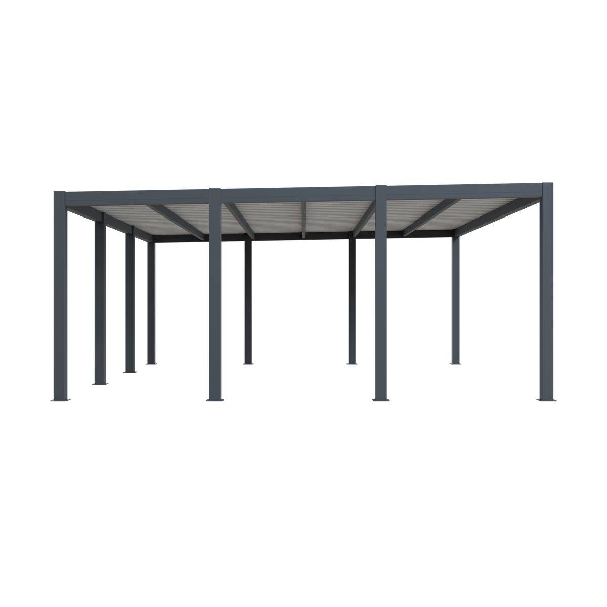 Direct Abris - Carport aluminium CARLTON 570 x 550 cm - 2 Voitures - 31,35m2 - Gris anthracite - Image 5
