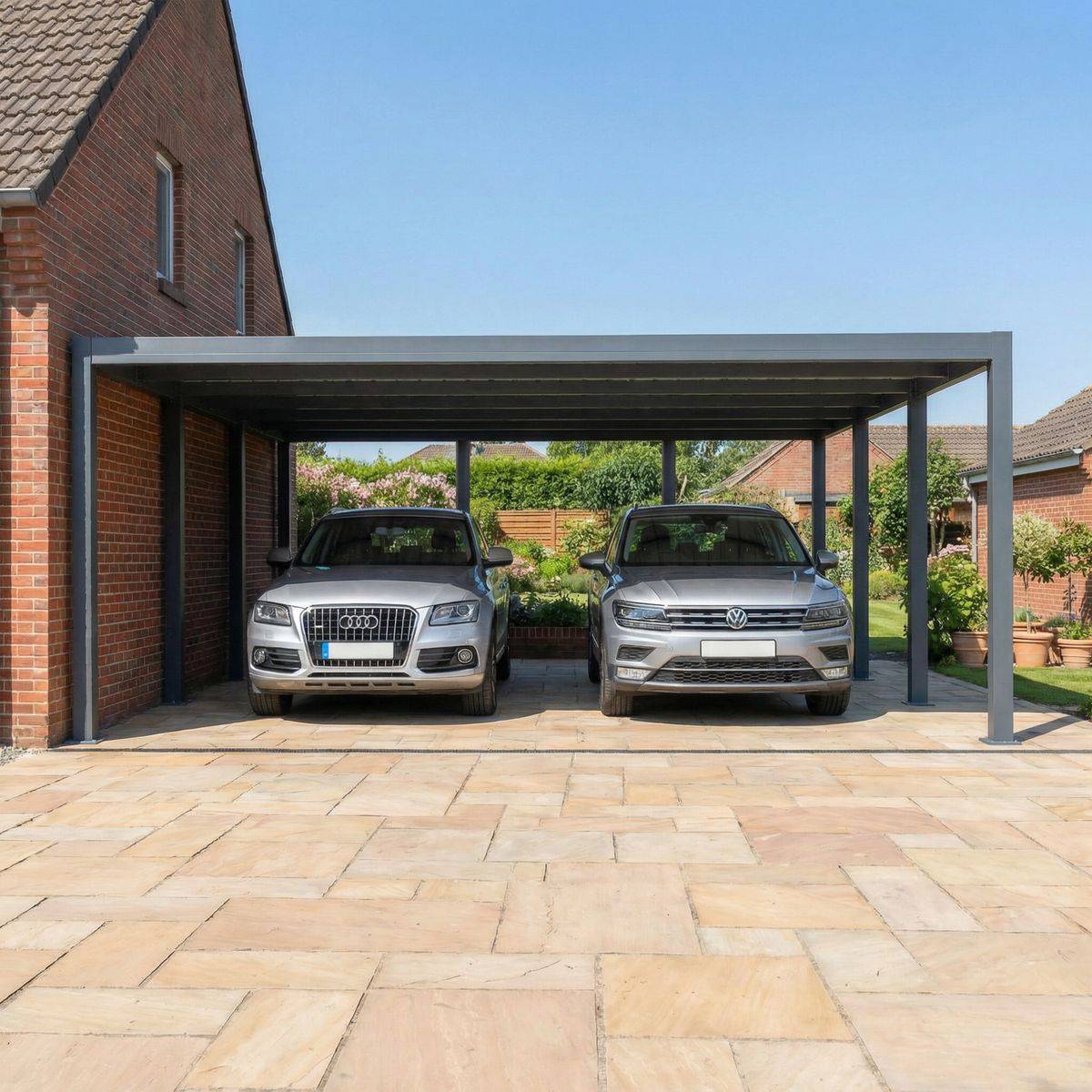 Direct Abris - Carport aluminium CARLTON 570 x 550 cm - 2 Voitures - 31,35m2 - Gris anthracite - Image 2