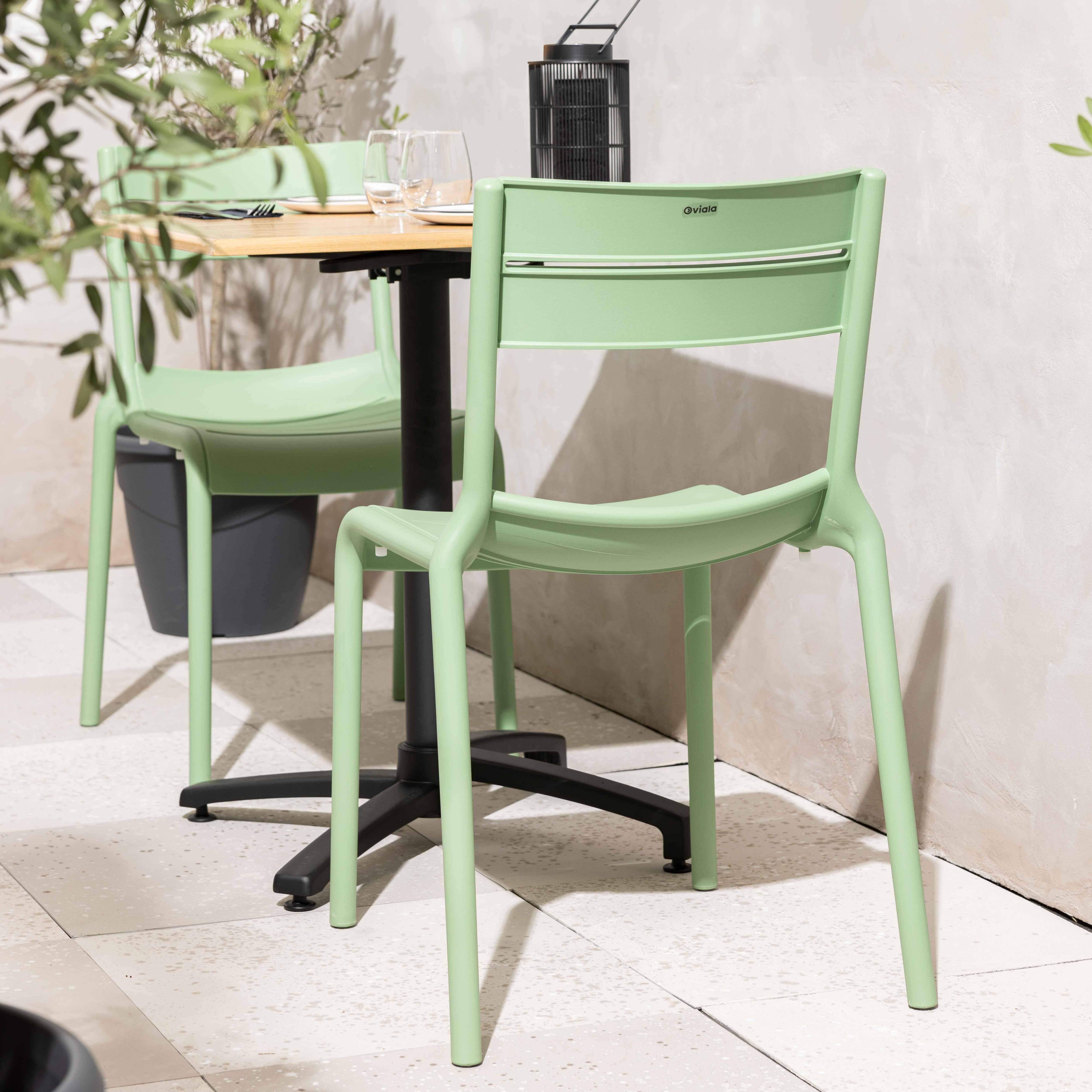 Oviala - Chaise verte sauge de terrasse en plastique Paname - Oviala - Imagen 3