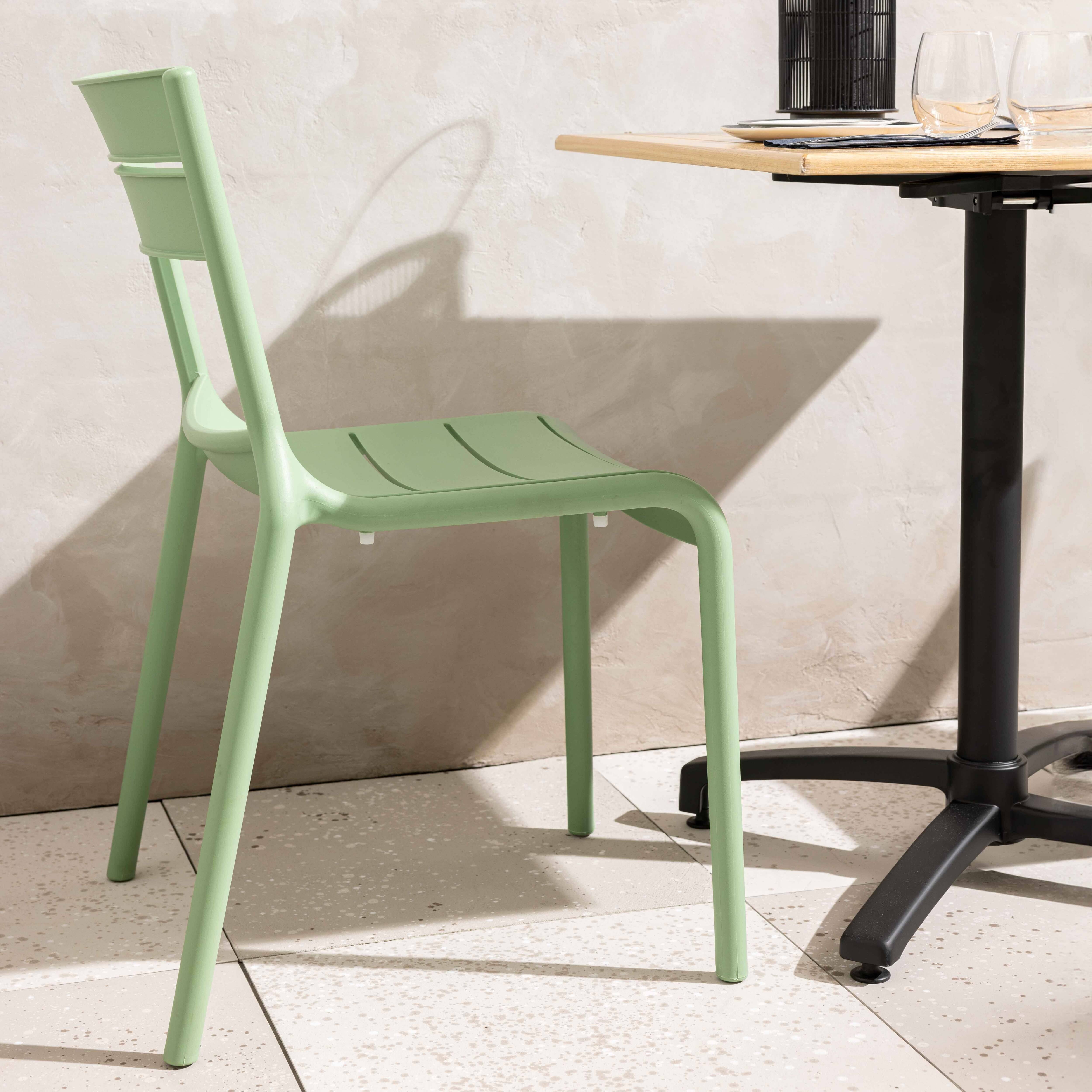 Oviala - Chaise verte sauge de terrasse en plastique Paname - Oviala - Imagen 4