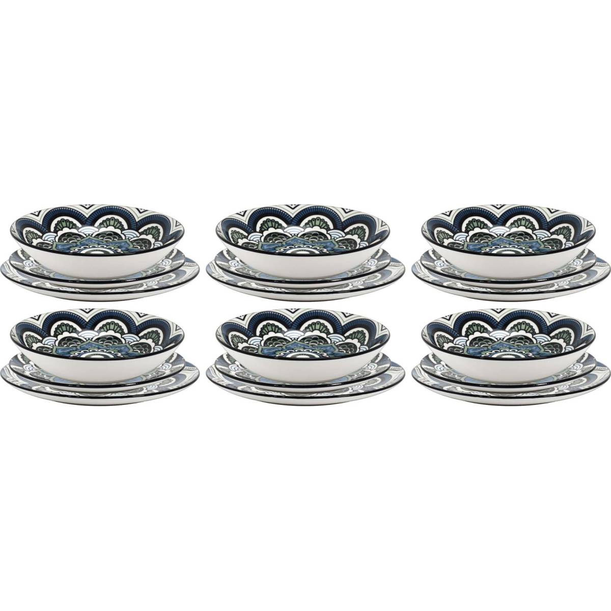 The Home Deco Factory - Service 18 pièces en porcelaine Mandala - Imagen 1