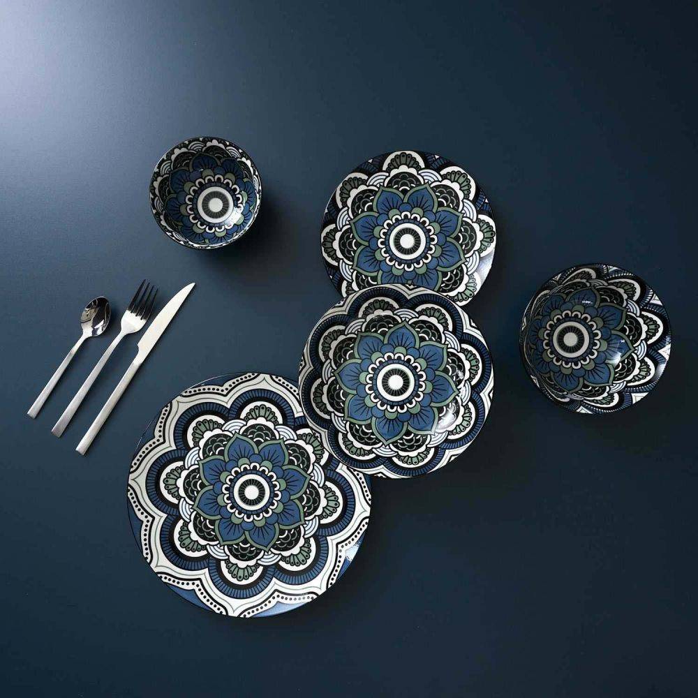 The Home Deco Factory - Service 18 pièces en porcelaine Mandala - Imagen 2