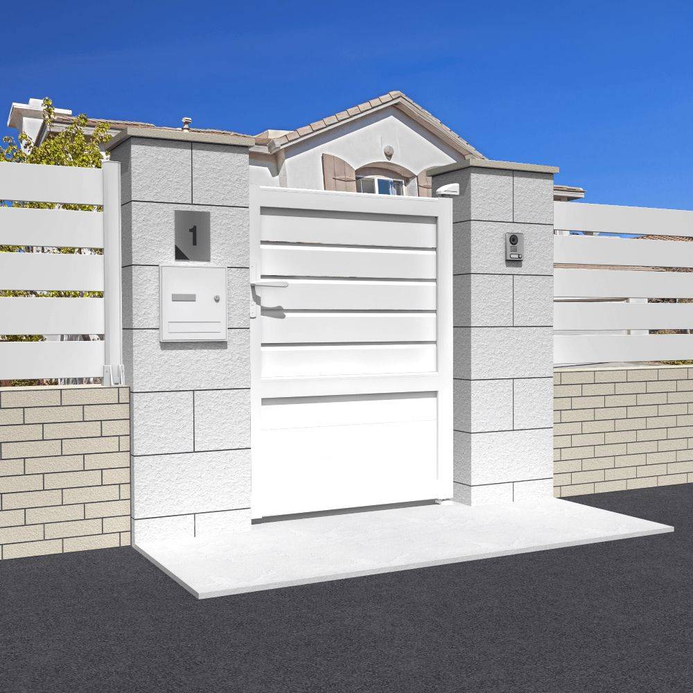 Intersun - Portillon mixte L 1000 x H 1895 mm (Blanc) - INTERSUN - Imagen 2