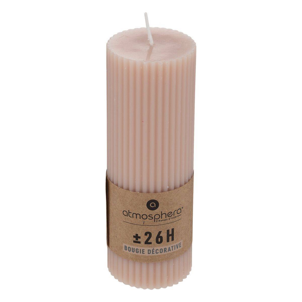 Bougie Déco "Demi" 14cm Rose - Image 2
