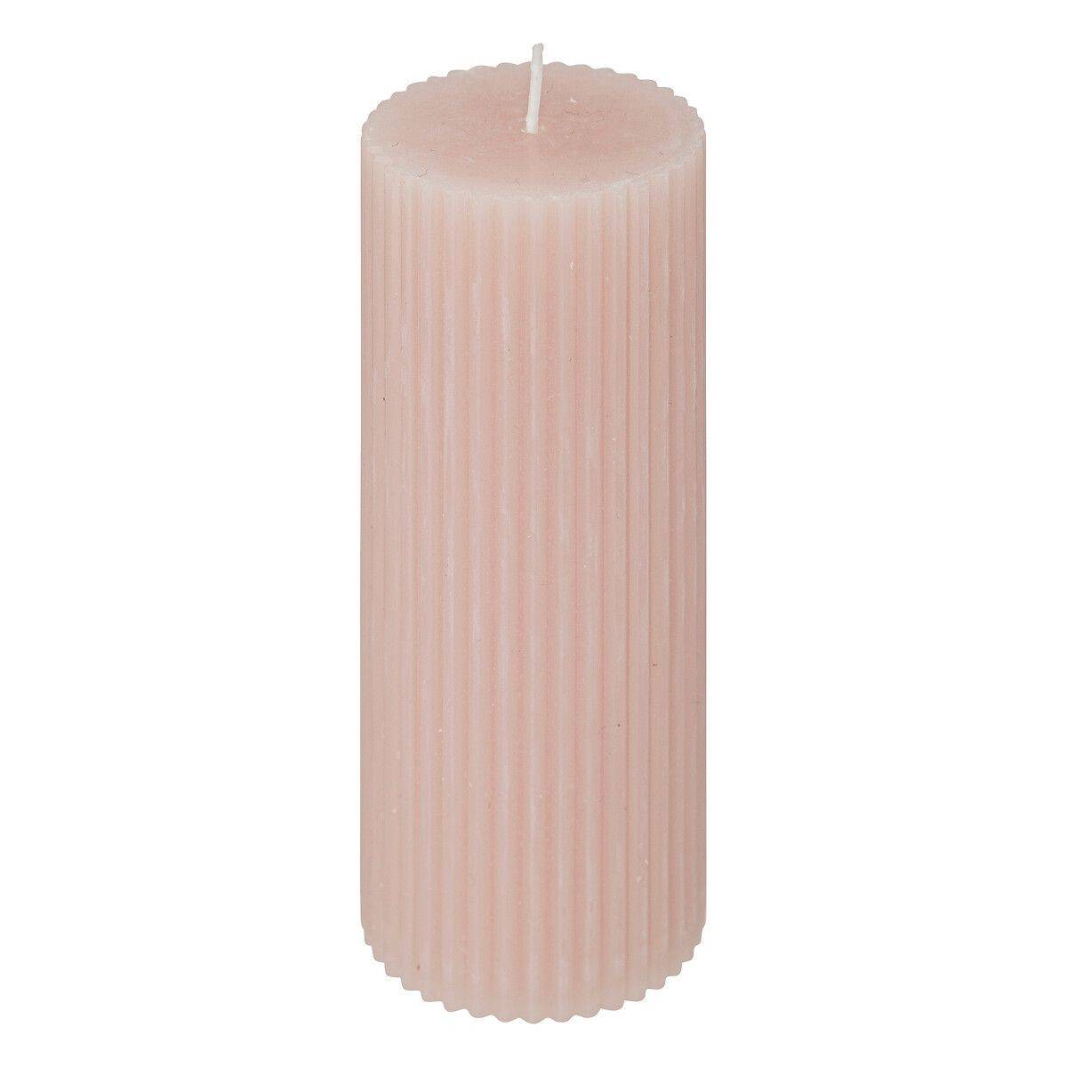 Bougie Déco "Demi" 14cm Rose - Image 1
